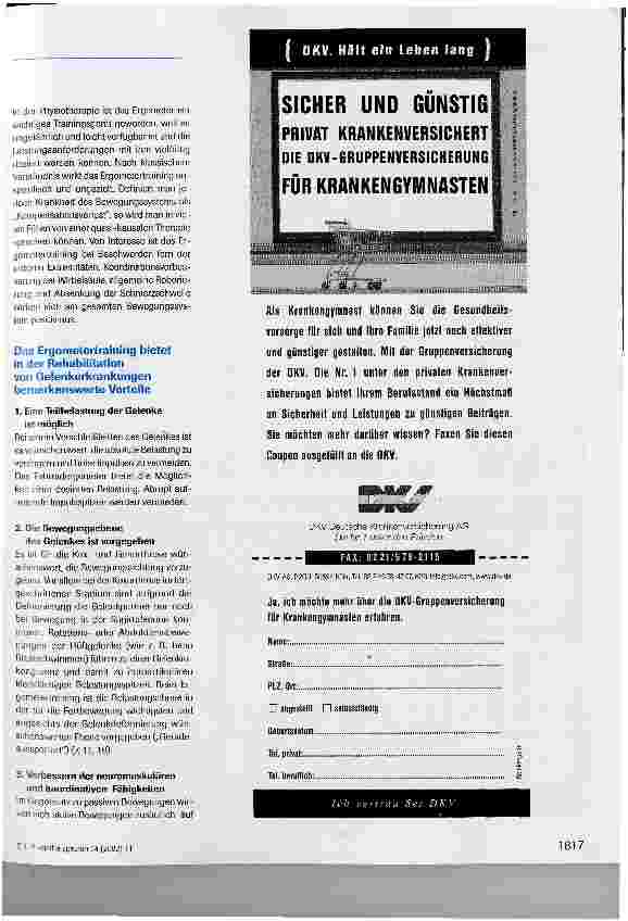 Vorschauseite 2: Ergometertraining in der Rehabilitation: eine Übersicht