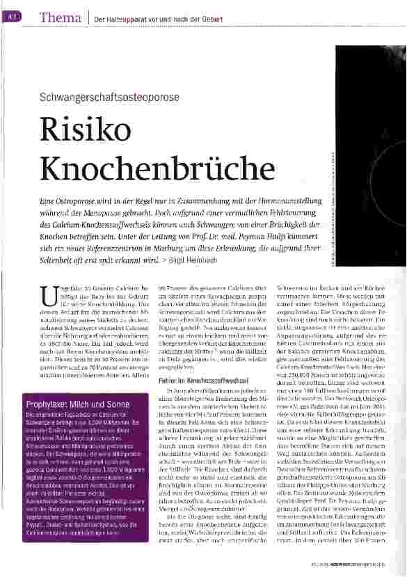 Vorschauseite 1: Schwangerschaftsosteoporose Risiko Knochenbrüche