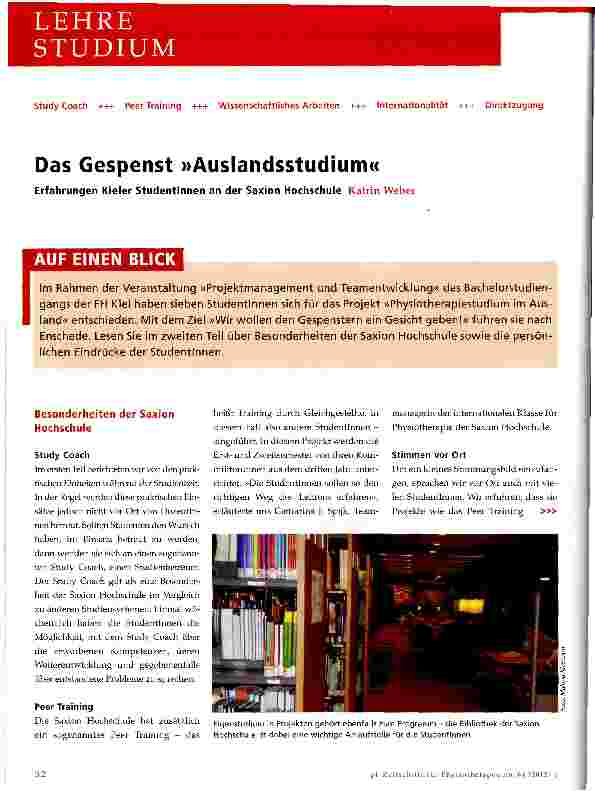 Vorschauseite 1: Das Gespenst »Auslandsstudium«