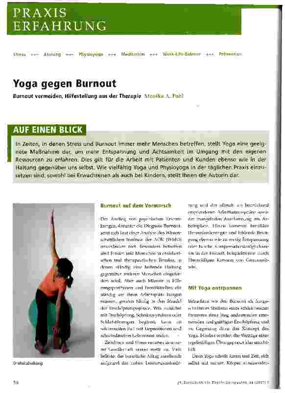 Vorschauseite 1: Yoga gegen Burnout