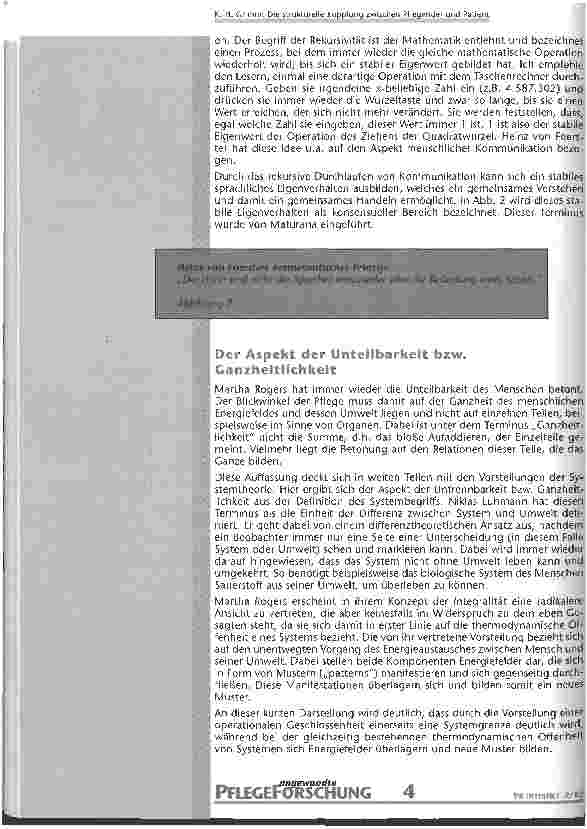 Vorschauseite 4: Die strukturelle Kopplung zwischen Pflegender und Patient als Basis pflegerischen Denkens und Handelns