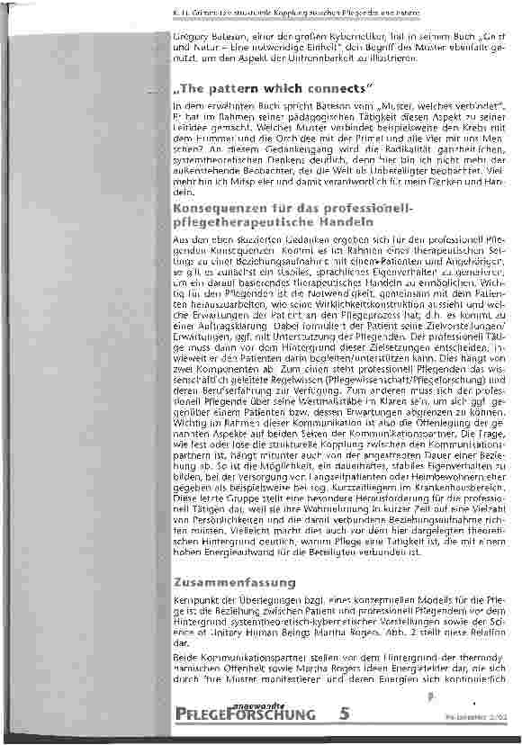 Vorschauseite 5: Die strukturelle Kopplung zwischen Pflegender und Patient als Basis pflegerischen Denkens und Handelns