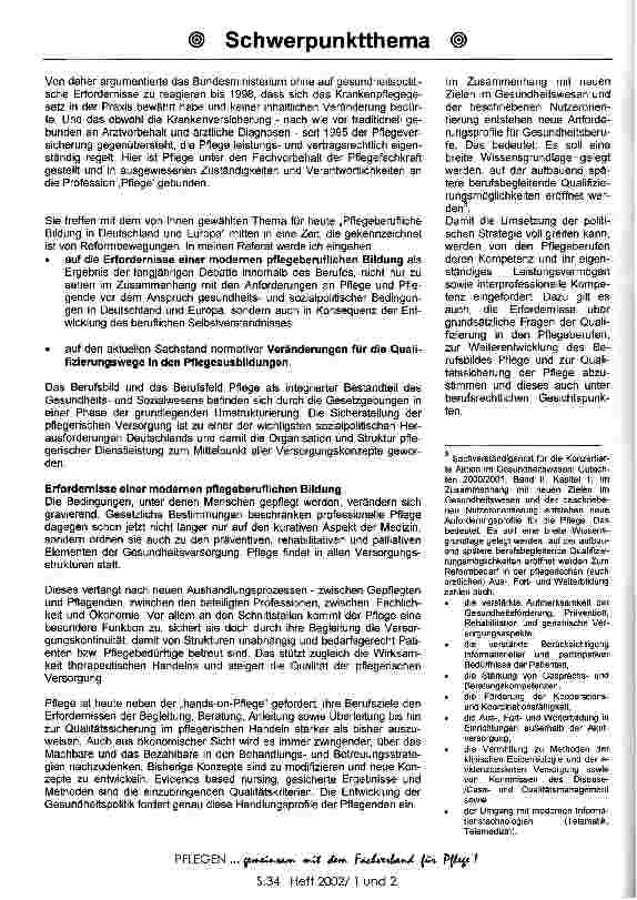 Vorschauseite 2: Reformbewegungen in der pflegeberuflichen Bildung in Deutschland und Europa