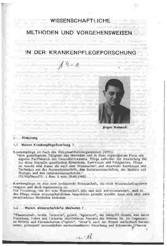 Vorschauseite 1: Wissenschaftliche Methoden und Vorgehensweisen in der Krankenpflegeforschung