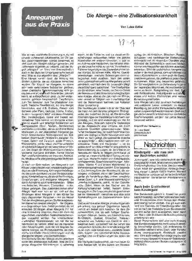Vorschauseite 1: Die Allergie - eine Zivilisationskrankheit Anregungen aus der Praxis