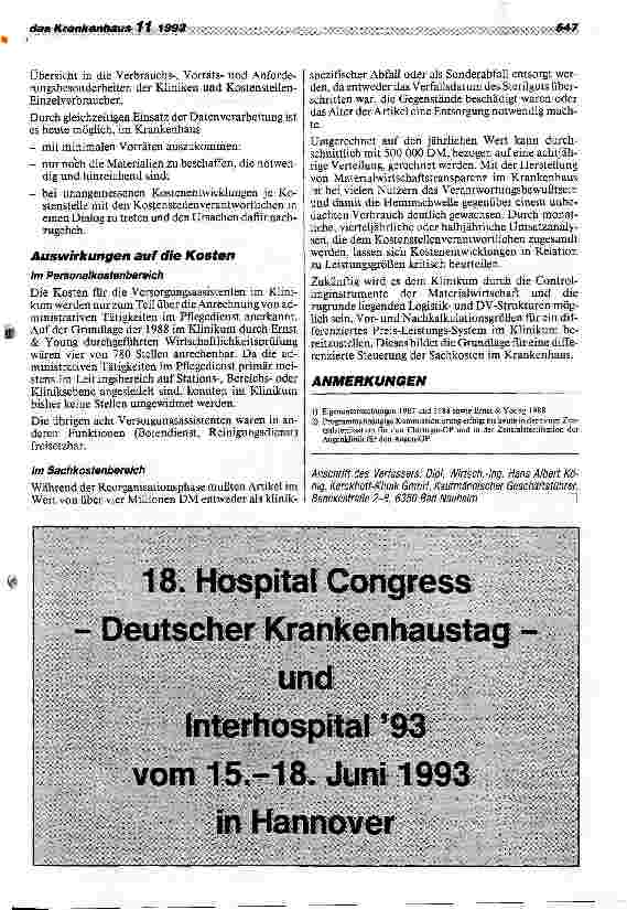 Vorschauseite 4: Materialwirtschaft im Klinikum der Universität Gießen