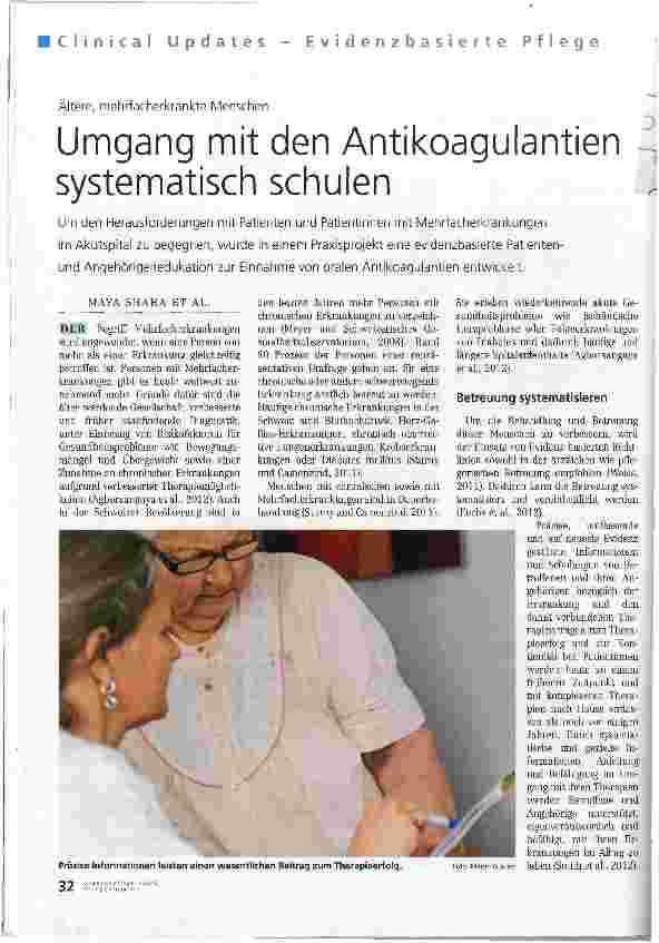 Vorschauseite 1: Umgang mit den Antikoagulantien systematisch schulen