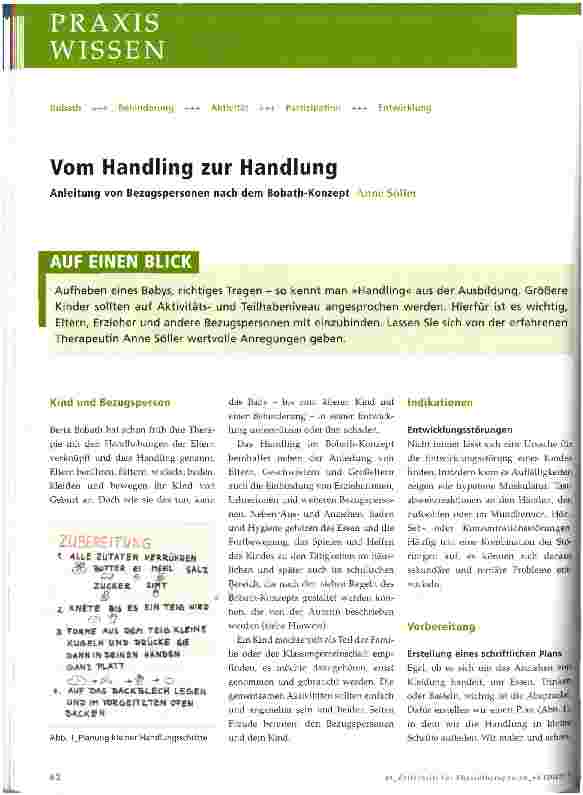 Vorschauseite 1: Vom Handling zur Handlung