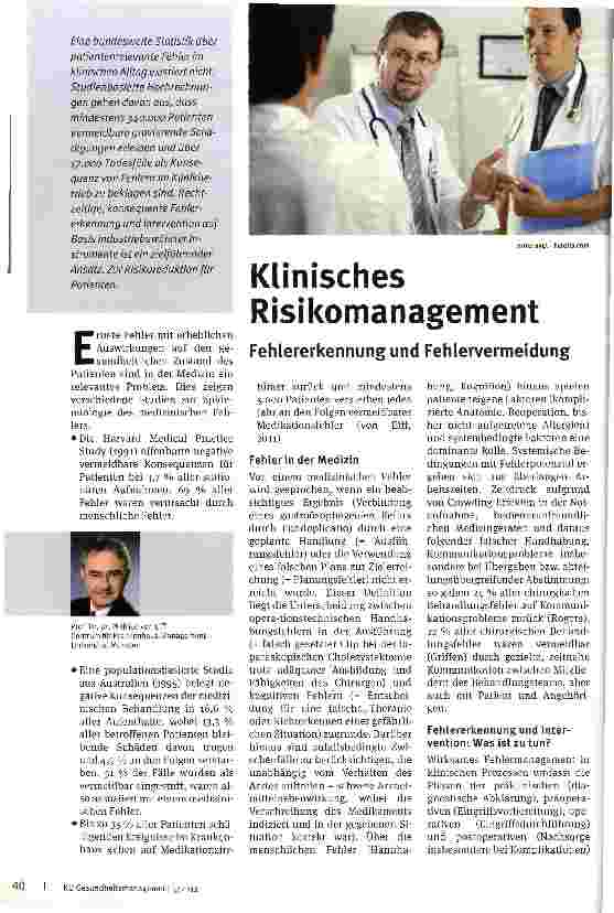 Vorschauseite 1: Klinisches Risikomanagement