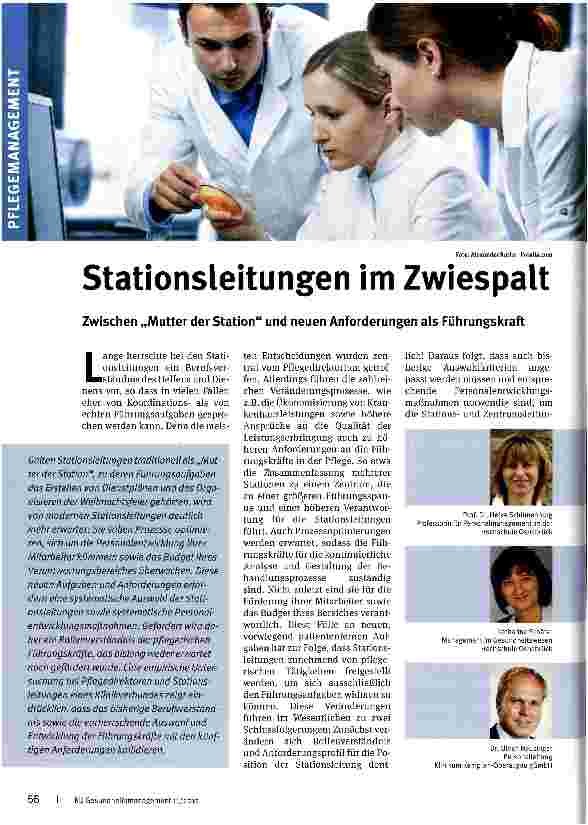 Vorschauseite 1: Stationsleitungen im Zwiespalt