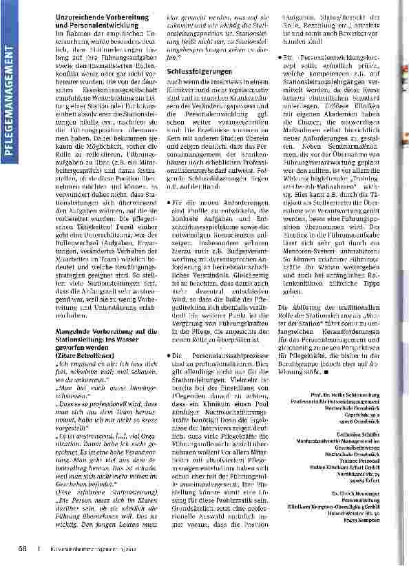 Vorschauseite 3: Stationsleitungen im Zwiespalt