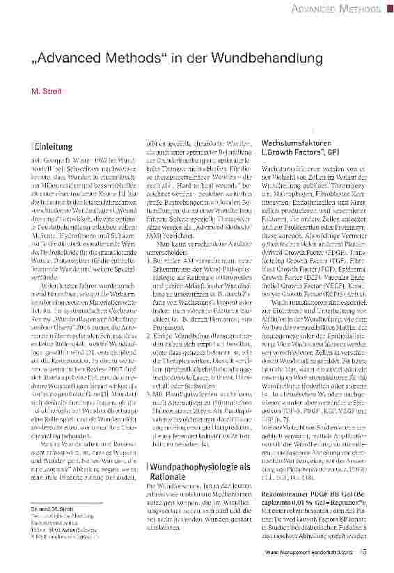 Vorschauseite 1: „Advanced Methods in der Wundbehandlung