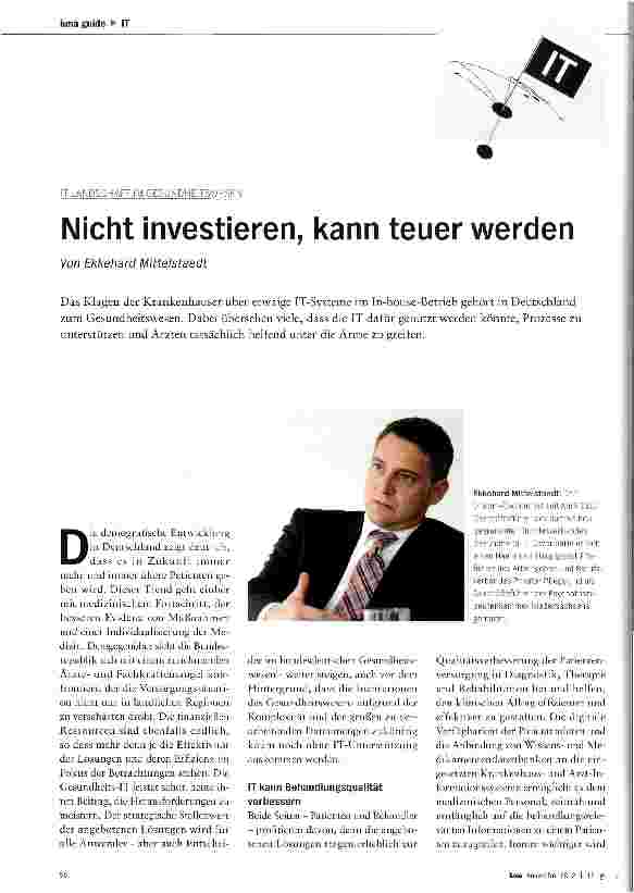 Vorschauseite 1: Nicht investieren, kann teuer werden
