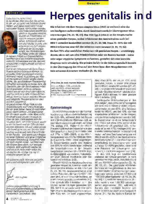 Vorschauseite 1: Herpes genitalis in der Schwangerschaft