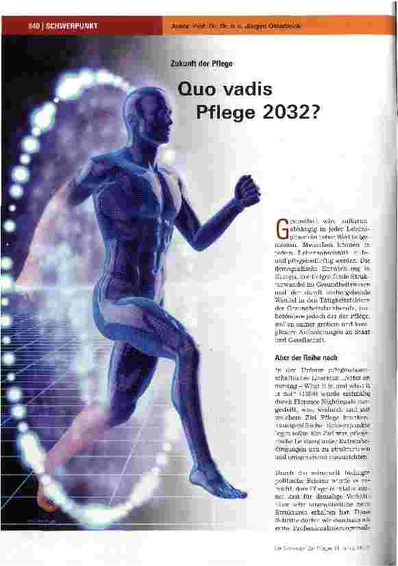 Vorschauseite 1: Quo vadis Pflege 2013?