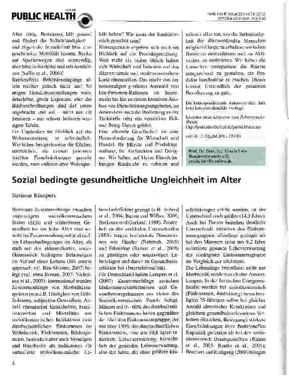 Vorschauseite 3: Prävention - eine Notwendigkeit in einer Gesellschaft des langen Lebens