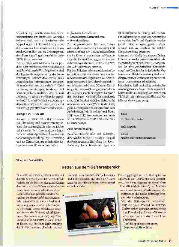 Vorschauseite 6: Innerbetriebliche Kennzeichnung von Gefahrstoffen