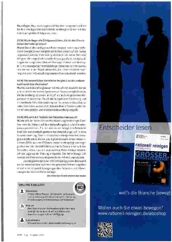 Vorschauseite 2: Rahmenlose Radiochirurgie auf dem Vormarsch