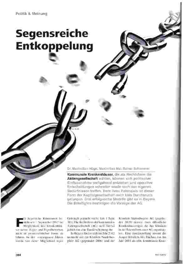 Vorschauseite 1: Segensreiche Entkoppelung