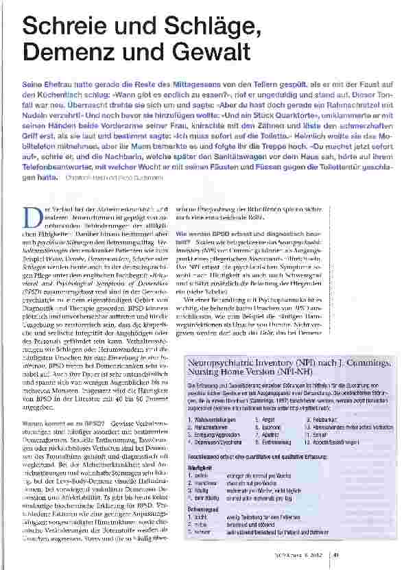 Vorschauseite 1: Schreie und Schläge, Demenz und Gewalt