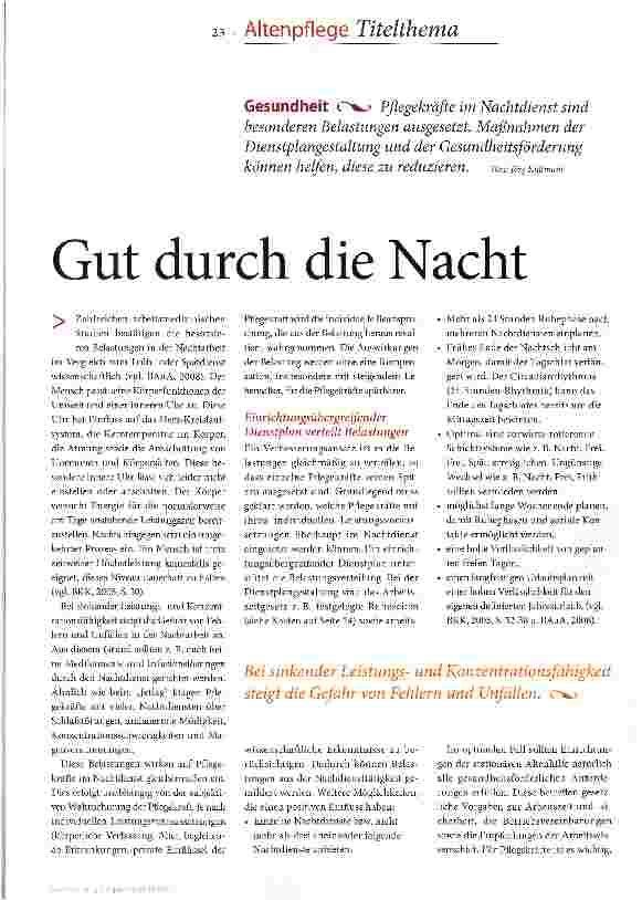 Vorschauseite 2: Gut durch die Nacht