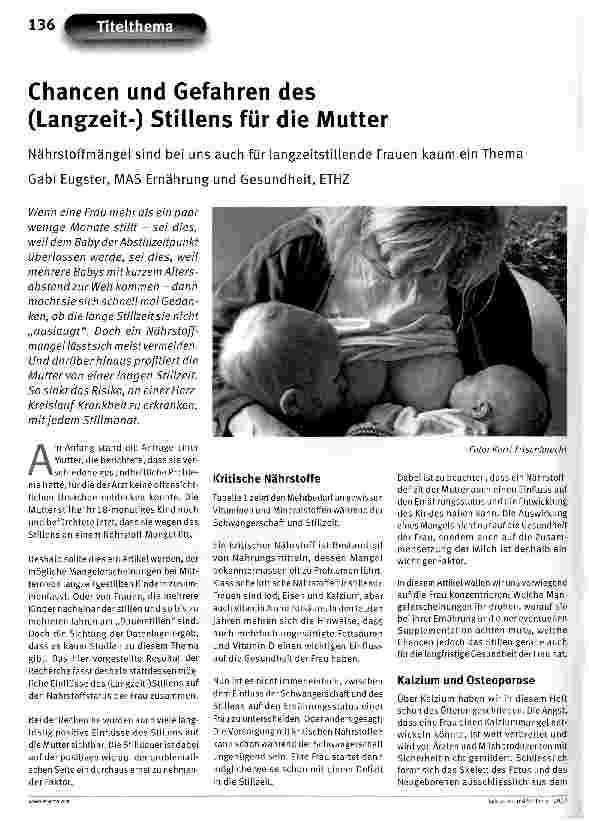 Vorschauseite 1: Chancen und Gefahren des (Langzeit-) Stillens für die Mutter