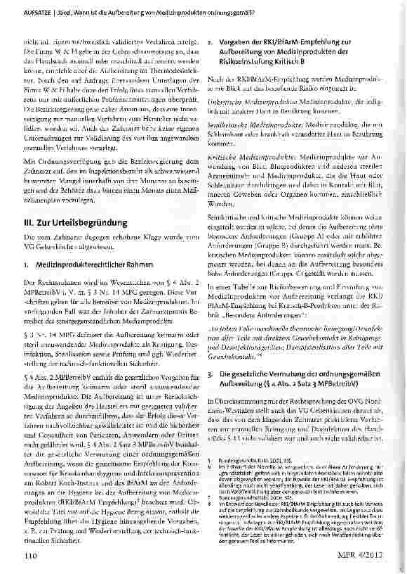 Vorschauseite 2: Wann ist die Aufbereitung von Medizinprodukten ordnungsgemäß?