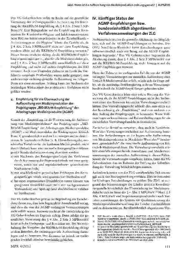 Vorschauseite 3: Wann ist die Aufbereitung von Medizinprodukten ordnungsgemäß?