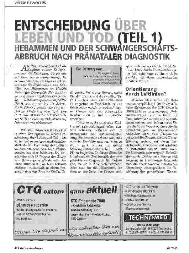 Vorschauseite 1: ENTSCHEIDUNG ÜBER LEBEN UND TOD(TEIL 1)