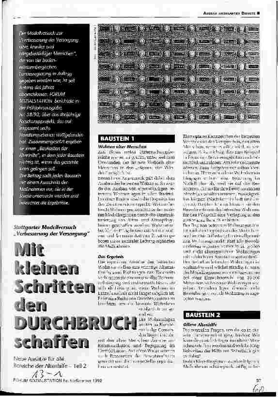 Vorschauseite 1: Mit kleinen Schritten den Durchbruch schaffen Neue Ansätze für alle Bereiche der Altenhilfe - Teil 2