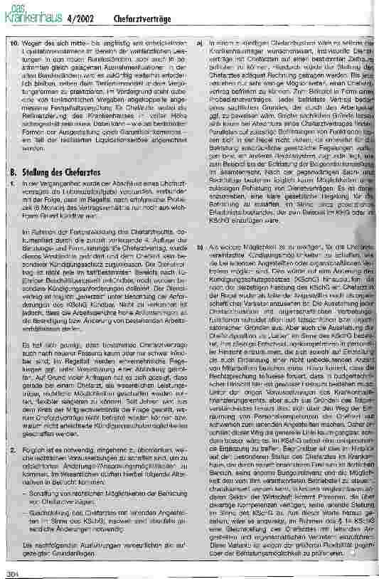 Vorschauseite 3: Das neue Chefarztvertragsmuster der DKG: Revolution oder Evolution?