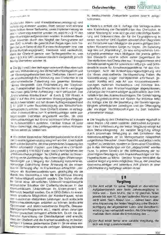 Vorschauseite 4: Das neue Chefarztvertragsmuster der DKG: Revolution oder Evolution?