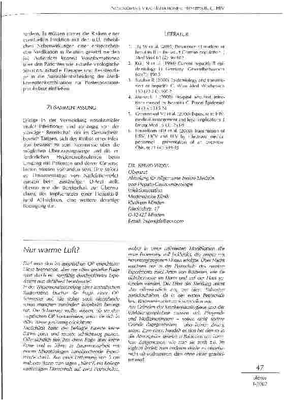 Vorschauseite 5: Nosokomiale virale Infektionen: Hepatitis B, C, HIV