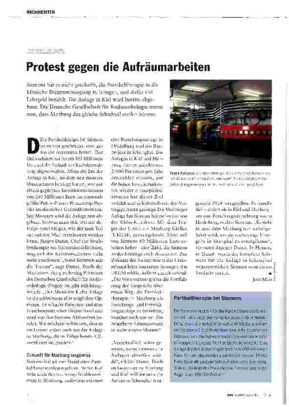 Vorschauseite 1: Protest gegen die Aufräumarbeiten