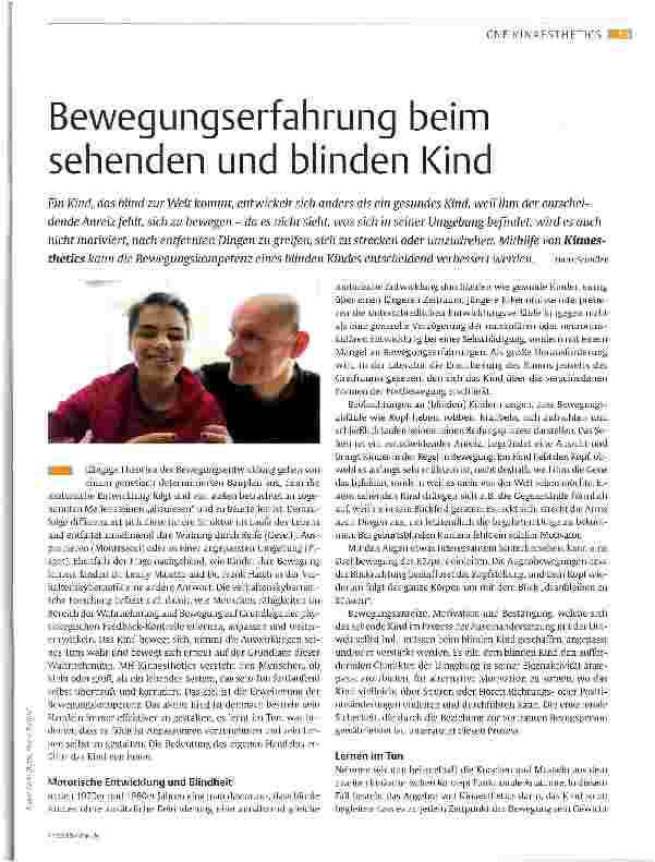 Vorschauseite 1: Bewegungserfahrung beim sehenden und blinden Kind