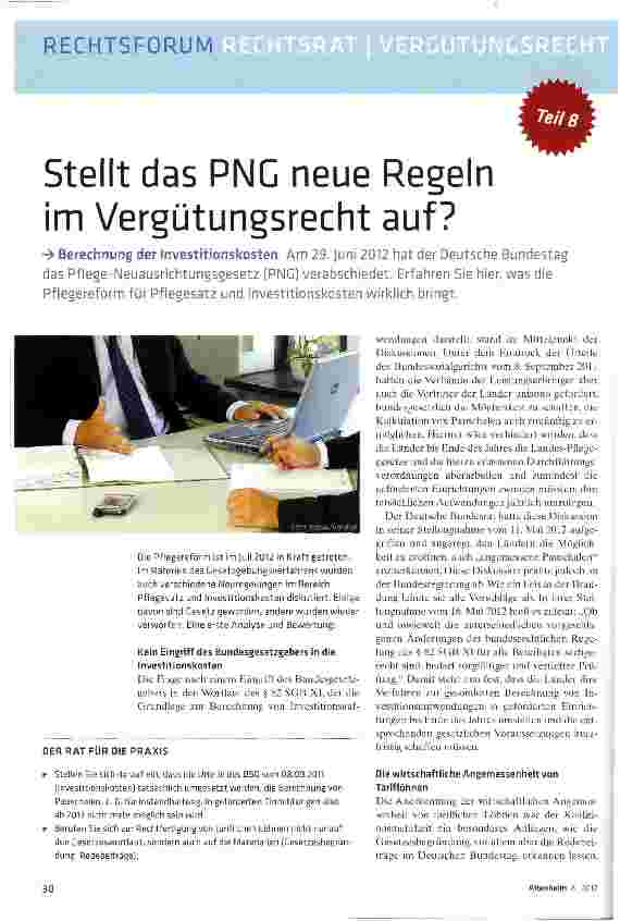 Vorschauseite 1: Stellt das PNC neue Regeln im Vergütungsrecht auf?
