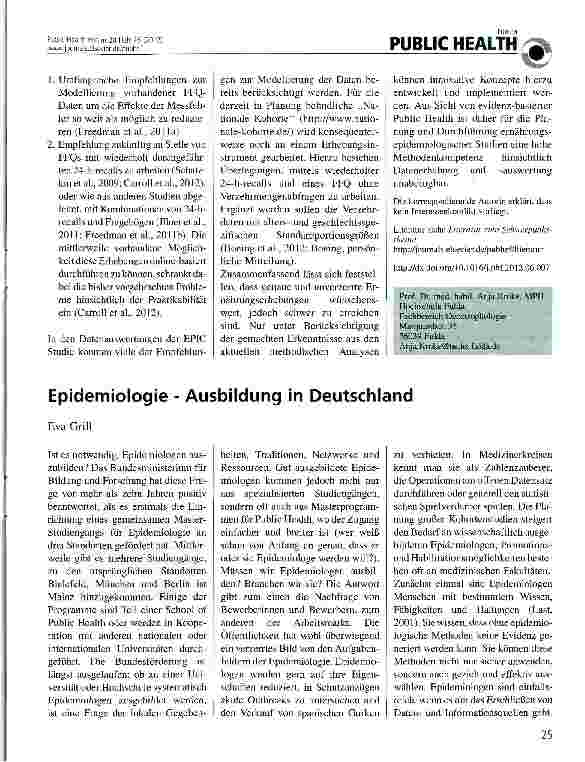 Vorschauseite 2: Erhebungsmethoden für die Ernährungsepidemiologie