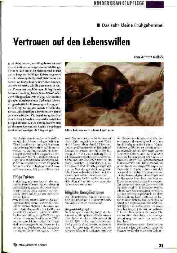 Vorschauseite 1: Vertrauen auf den Lebenswillen