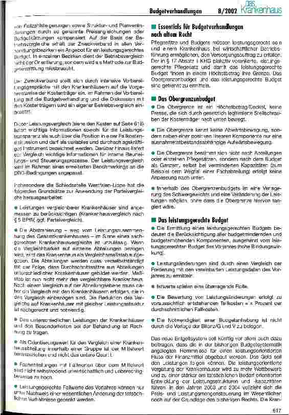 Vorschauseite 5: Budgetverhandlungen im DRG-Kontext