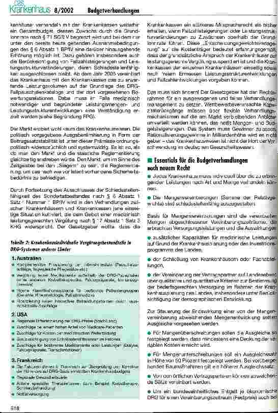 Vorschauseite 6: Budgetverhandlungen im DRG-Kontext