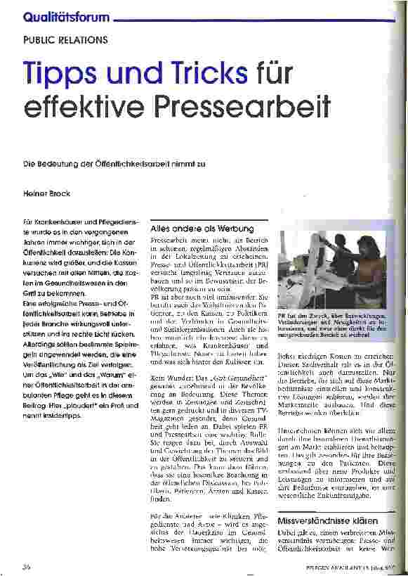 Vorschauseite 1: Tipps und Tricks für effektive Pressearbeit