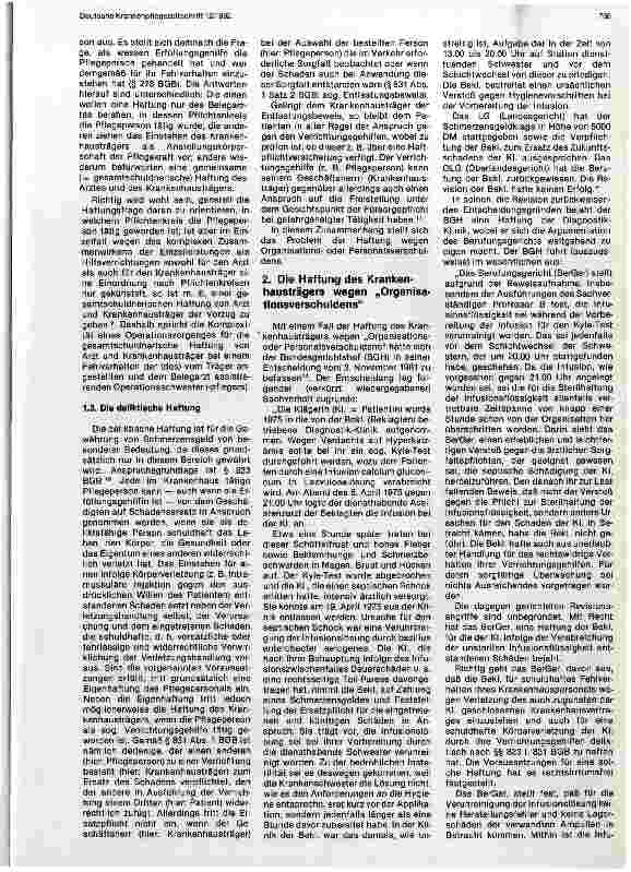 Vorschauseite 2: Die Haftung wegen Organisationsfehlern im medizinisch-pflegerischen Bereich, dargestellt am zivilrechtlichen Haftungssystem