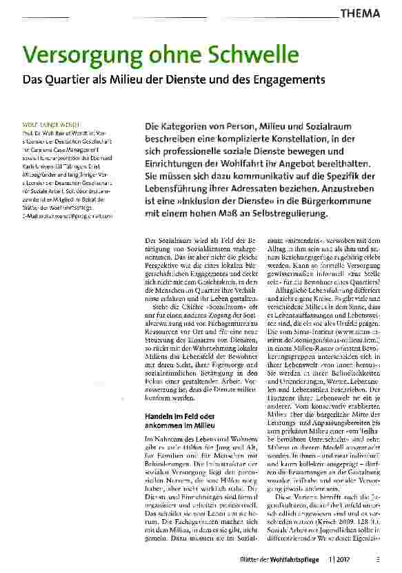 Vorschauseite 1: Versorgung ohne Schwelle