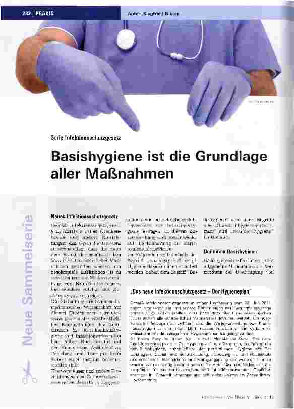 Vorschauseite 1: Basishygiene ist die Grundlage aller Maßnahmen