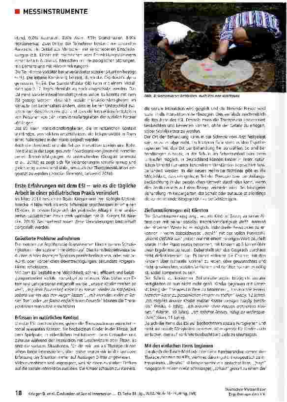 Vorschauseite 3: Evaluation of Social Interaction (ESI) zur Erfassung der sozialen Interaktionsfertigkeit