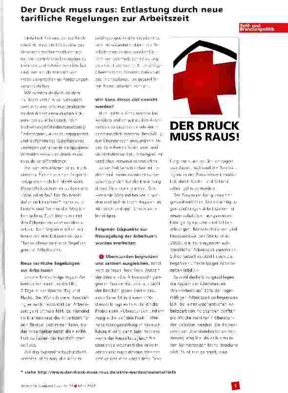 Vorschauseite 1: Der Druck muss raus: Entlastung durch neue tarifliche Regelungen zur Arbeitszeit