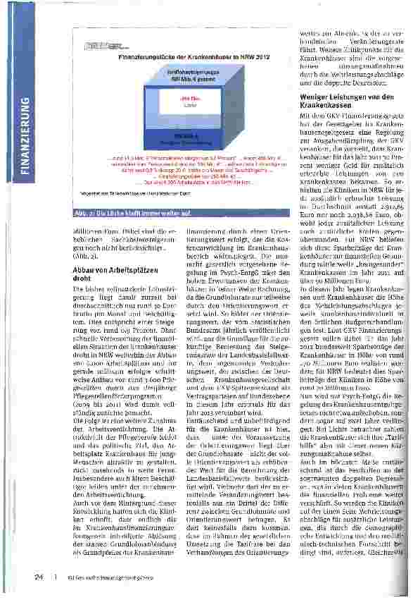 Vorschauseite 3: Der Fall NRW Krankenhausfinanzierung im Sog politischer Entscheidungen