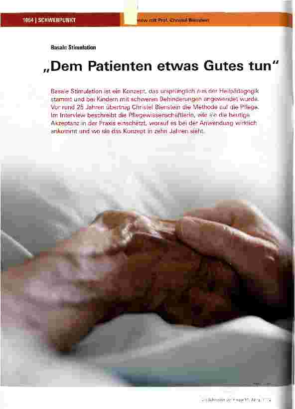 Vorschauseite 1: Dem Patienten etwas Gutes tun