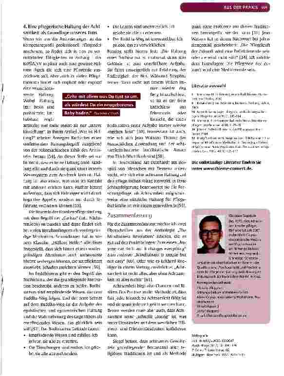 Vorschauseite 6: Warum die Pflegende der Zukunft eine Meditierende sein wird