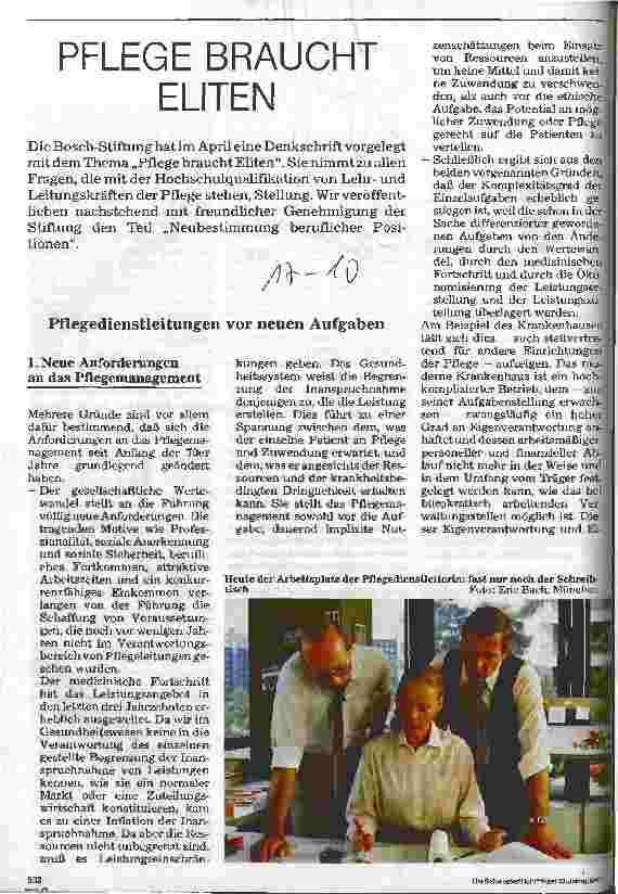 Vorschauseite 1: Pflege braucht Eliten